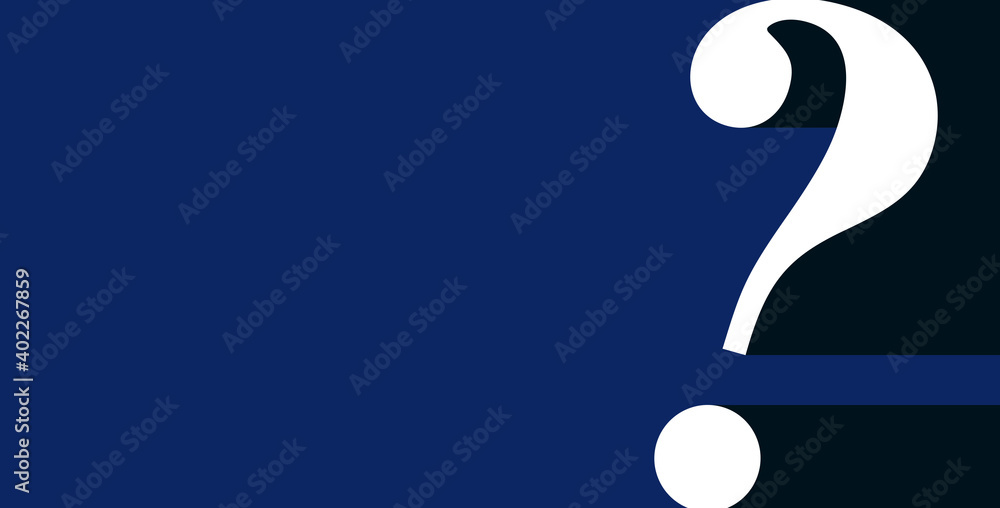 Naklejka premium 紺背景にクエスチョンマーク