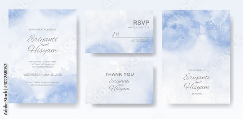 Watercolor wedding invitation card