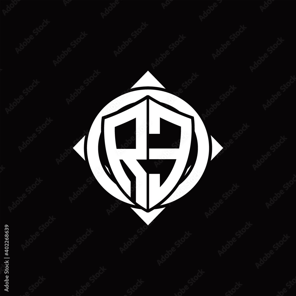 RE Logo monogram isolated circle rounded with compass shape RE Logo monogram isolated circle rounded with compass shape