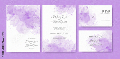 Watercolor wedding invitation card