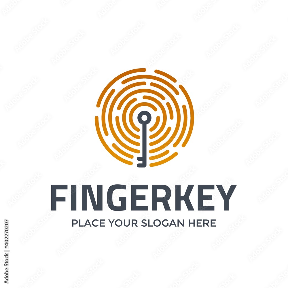 Finger print vector logo template. This design use key symbol. Suitable for protection. Finger print vector logo template. This design use key symbol. Suitable for protection.