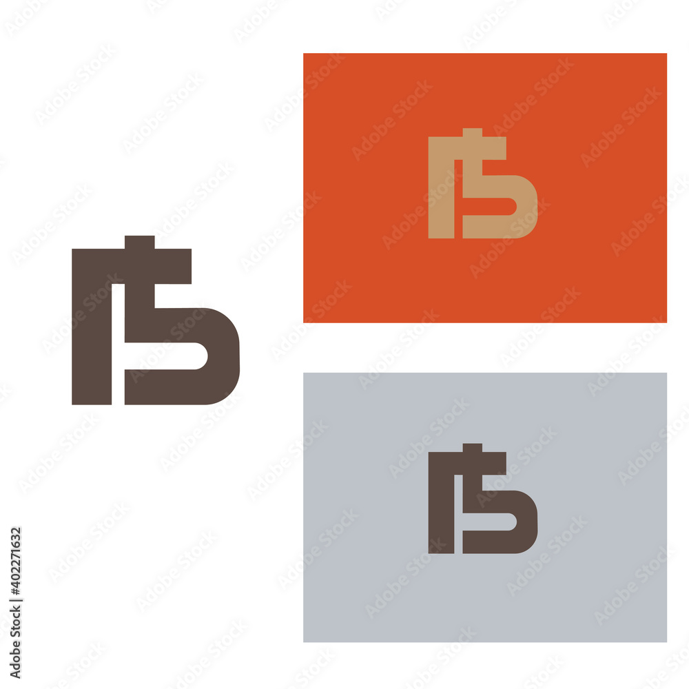 Obraz premium Initials FB logo illustration, flat background design vector template