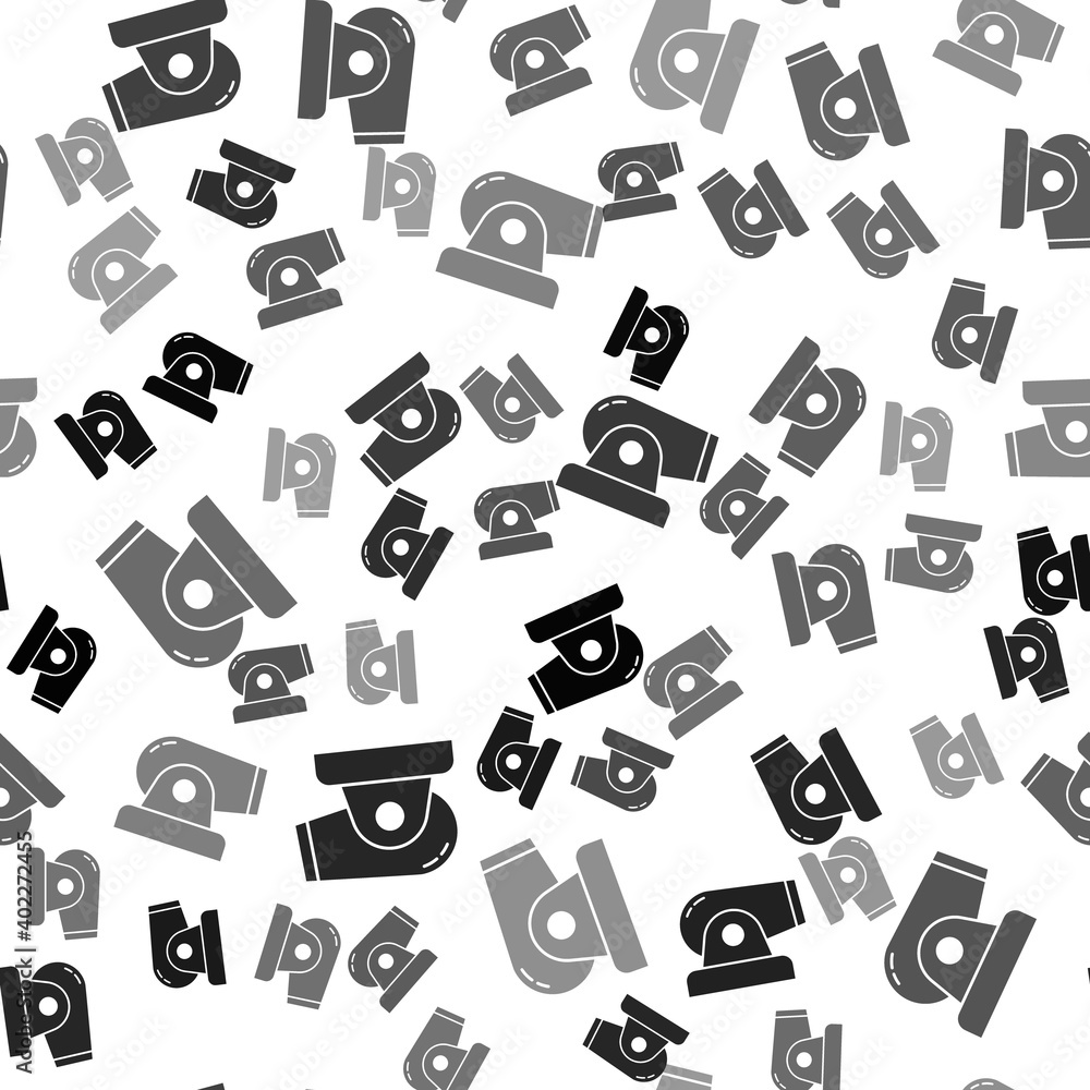 Black Cannon icon isolated seamless pattern on white background. Vector. Black Cannon icon isolated seamless pattern on white background. Vector.