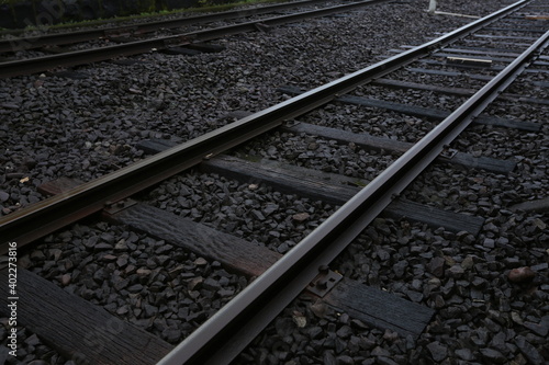 日本の長崎県諫早市にある廃線間近の田舎にあるローカル線の線路