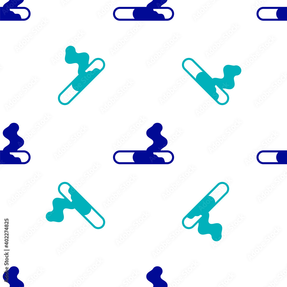Blue Cigarette icon isolated seamless pattern on white background. Tobacco sign. Smoking symbol. Vector. Blue Cigarette icon isolated seamless pattern on white background. Tobacco sign. Smoking symbol. Vector.