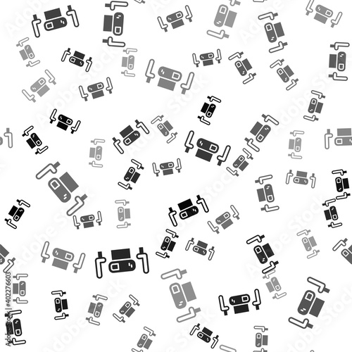 Black Poker table icon isolated seamless pattern on white background. Vector.