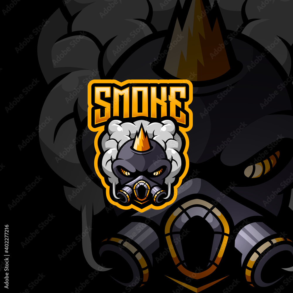 Skull smoke esport gaming logo template Skull smoke esport gaming logo template