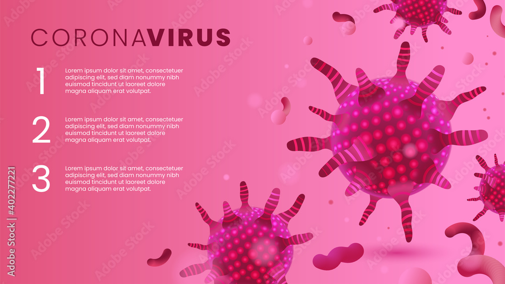 Coronavirus Template on a Pink Background Coronavirus Template on a Pink Background