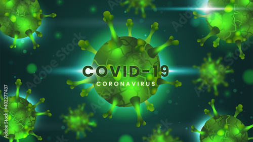 Realistic Green Coronavirus Background