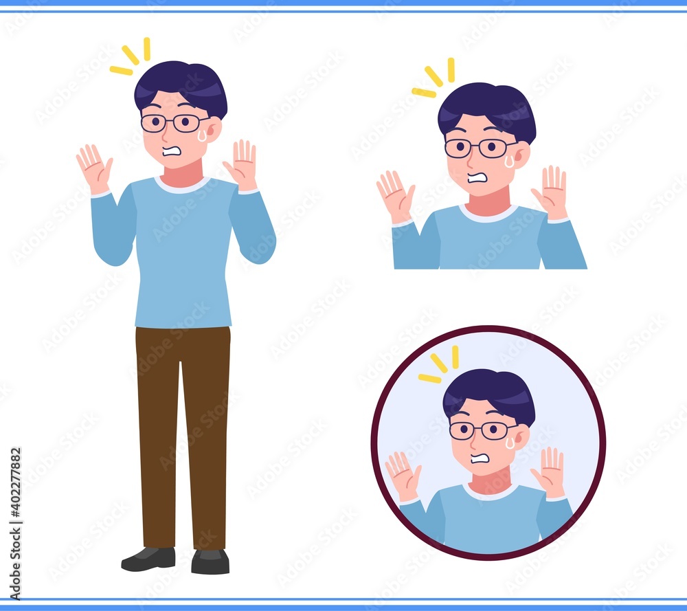 A smart young man with round glasses A smart young man with round glasses