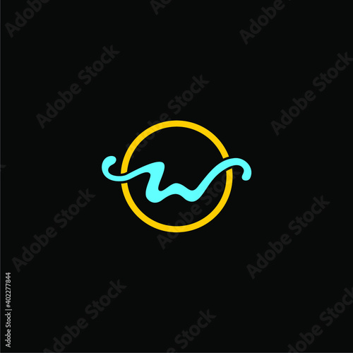 letter w wave logo design