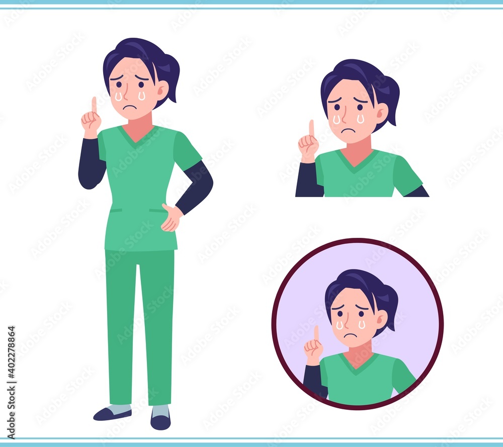 Young female nurse in green clothes Young female nurse in green clothes