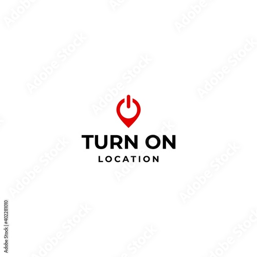 Very modern and minimalistic logo about power and location on a white background.
EPS10, Vector.
