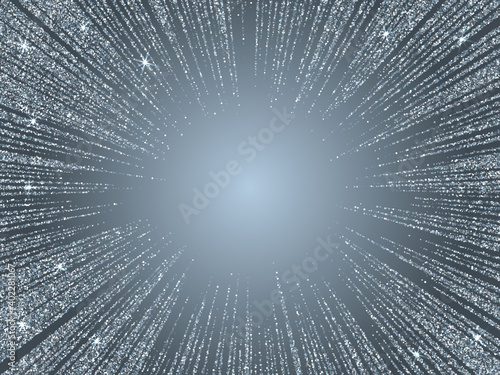 Metallic glitter fireworks explosion christmas abstract background.