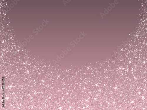 Bridal pink rose gold glitter vector background. Premium sparkles confetti invitation card background.