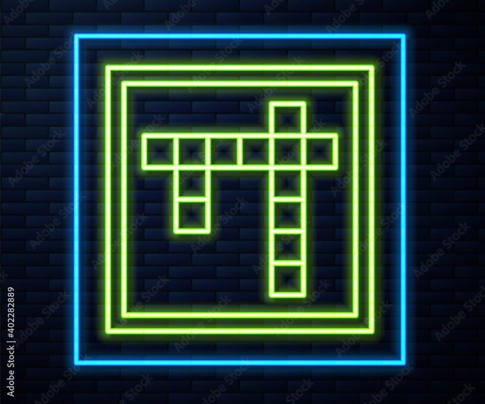 Glowing neon line Bingo icon isolated on brick wall background. Lottery tickets for american bingo game. Vector. Glowing neon line Bingo icon isolated on brick wall background. Lottery tickets for american bingo game. Vector.