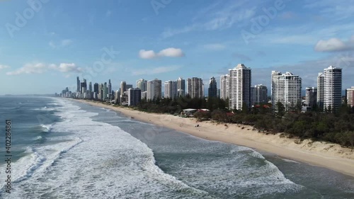 drone view from the surfers paradise beach goldcoast