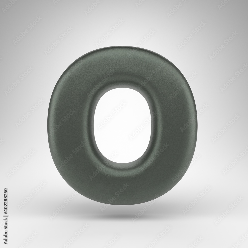 Letter O uppercase on white background. Anodized green 3D letter with matte texture. Letter O uppercase on white background. Anodized green 3D letter with matte texture.