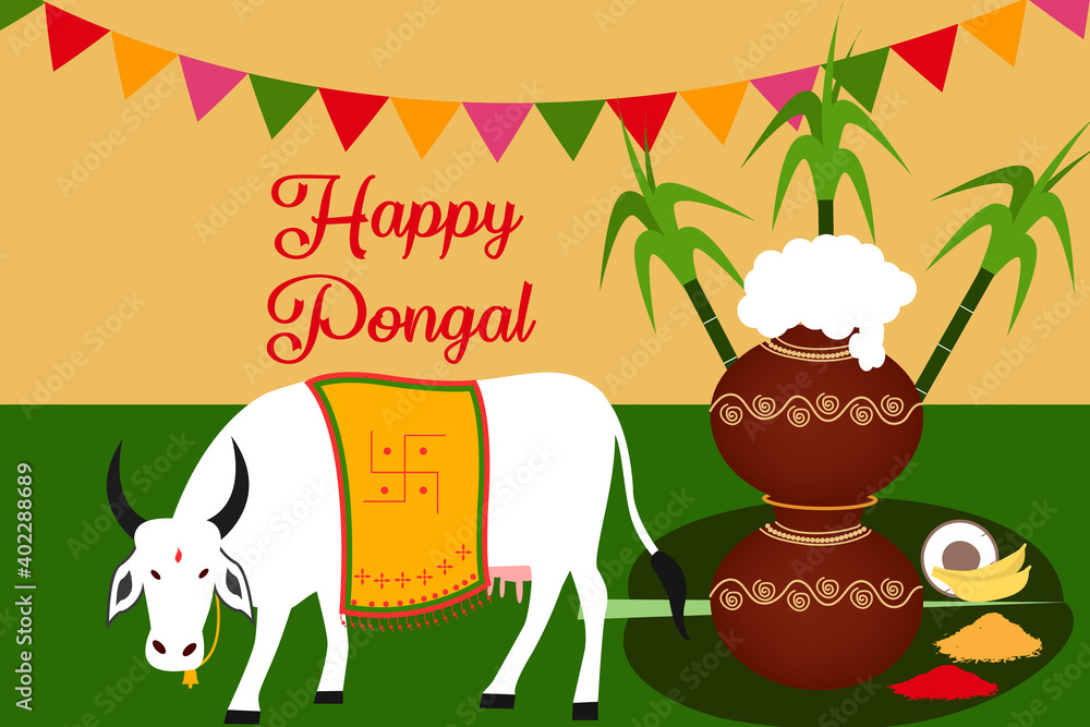 illustration of Happy Pongal Holiday Harvest Festival of Andhra Pradesh