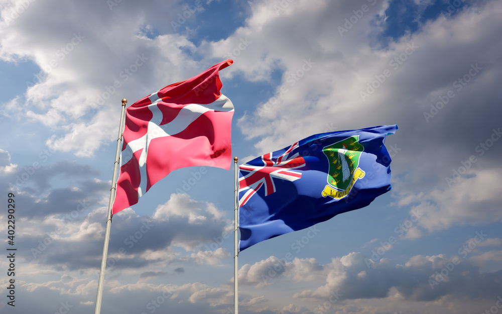 Flags of Denmark and British Virgin Islands. Flags of Denmark and British Virgin Islands.