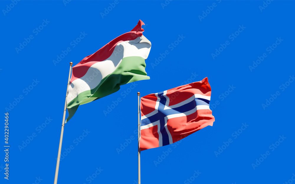 Flags of Hungary and Norway. Flags of Hungary and Norway.