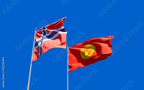 Flags of Kyrgyzstan and Norway.