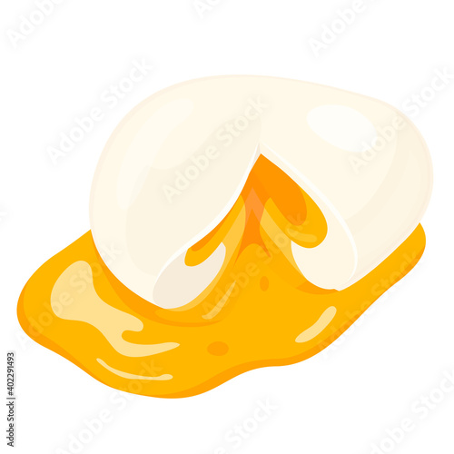 Poached egg, traditional tasty American breakfast dish