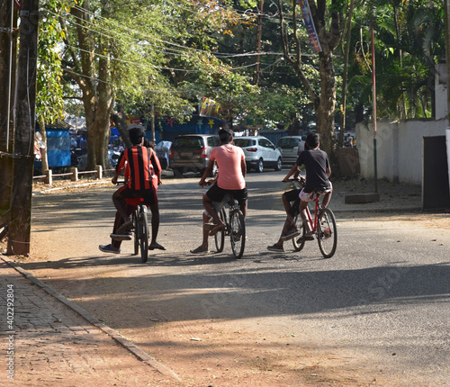 A vélo à Cochin, Inde du Sud