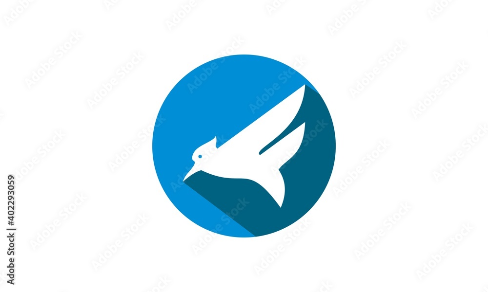 Fototapeta premium circle logo flying bird