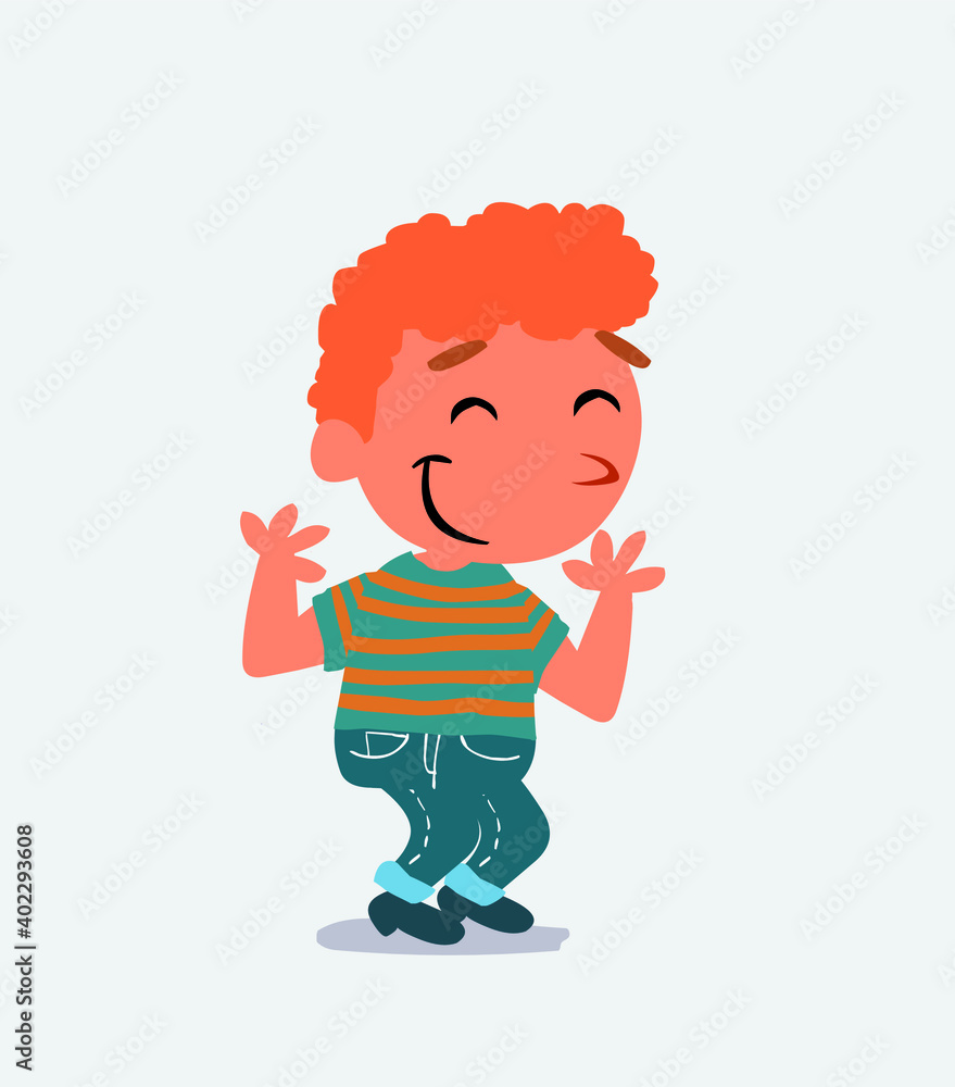 cartoon character of little boy on jeans shrinks somewhat shy cartoon character of little boy on jeans shrinks somewhat shy