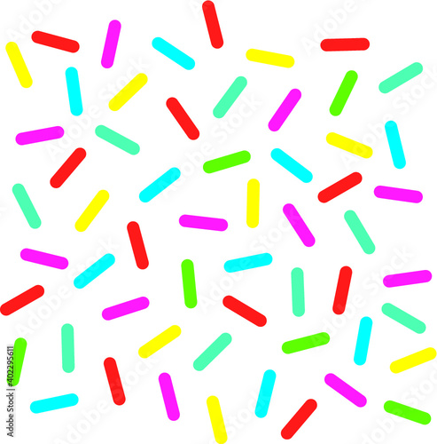Vector illustration of the sprinkles donut glaze decorative elements