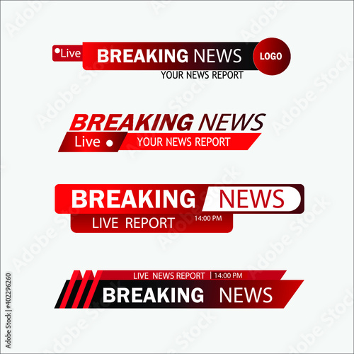 Braking News Tag collection with text Free Vector Templet