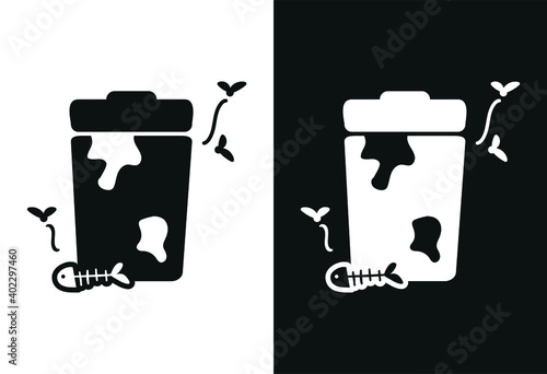 Vector image. Waste icon. Image of smelly garbage.