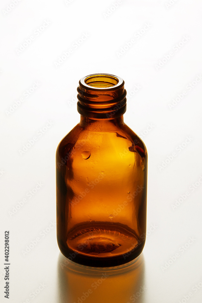 Glass medical bottle without lid