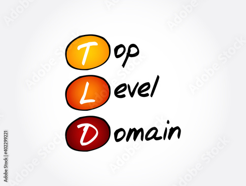 TLD - Top Level Domain acronym, technology concept background