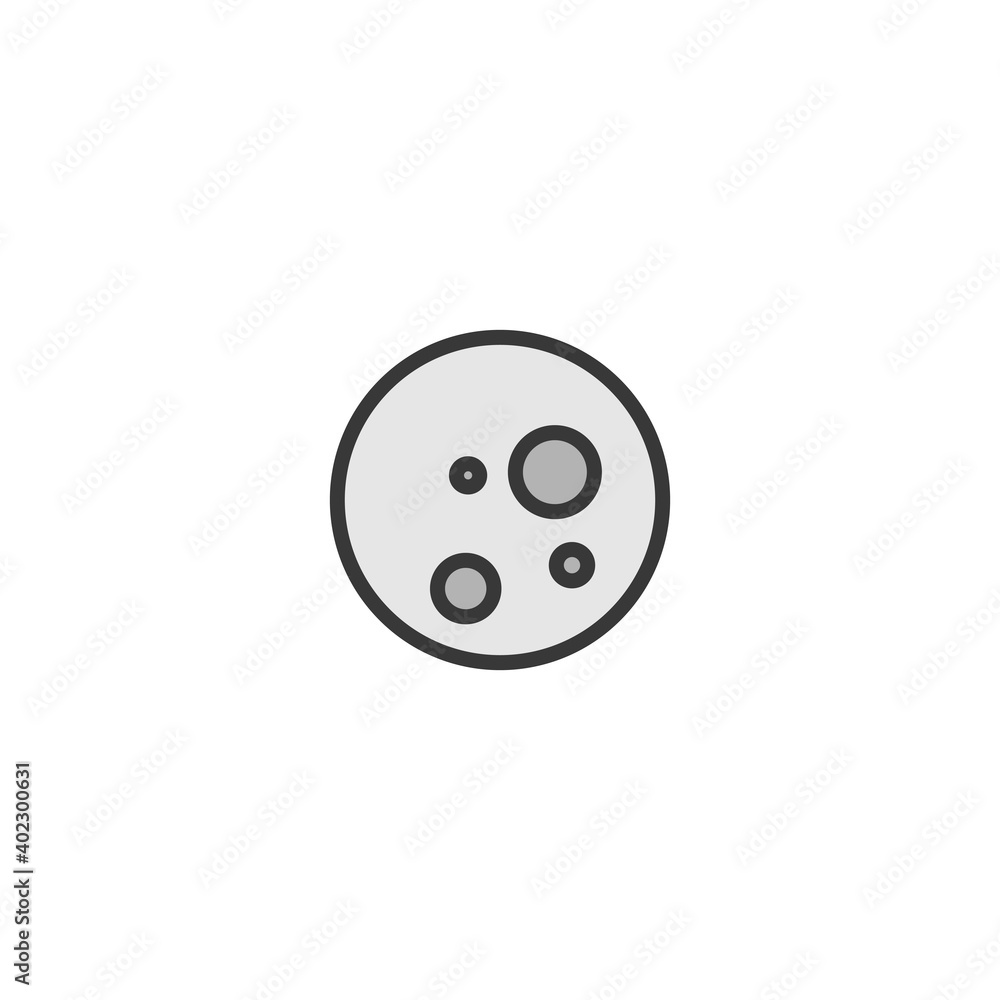 Moon phase. Full moon. Filled color icon. Weather vector illustration