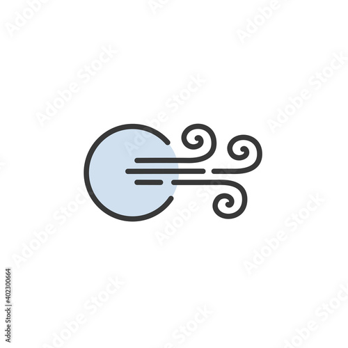 Wind. Filled color icon. Weather vector illustration © imaagio.stock
