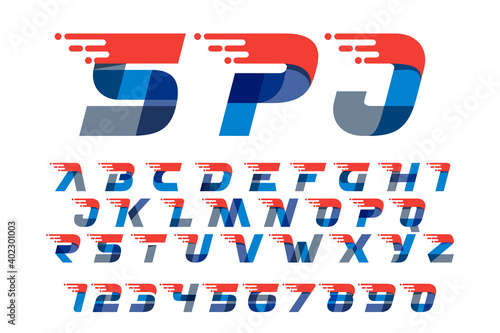 Fast speed motion alphabet and numbers set.