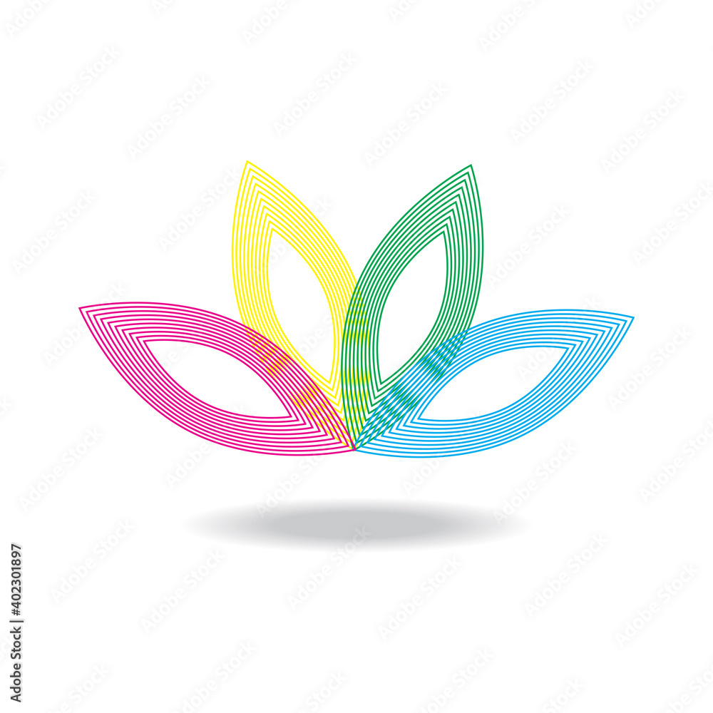 Abstract logo isolated on white background. Abstract logo template for web site, label, banner, poster, placard, cover and print materials. Abstract flower logo, vector