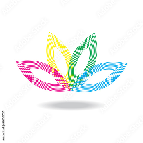 Abstract logo isolated on white background. Abstract logo template for web site, label, banner, poster, placard, cover and print materials. Abstract flower logo, vector