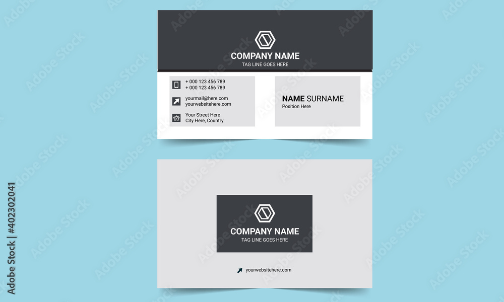 Black and white unique shaped business card template Black and white unique shaped business card template