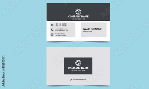 Black and white unique shaped business card template