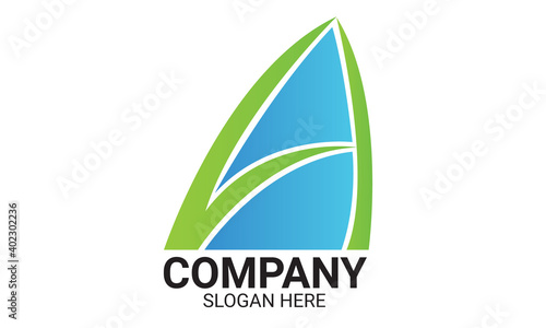 Blue & Green A Letter Logo Template