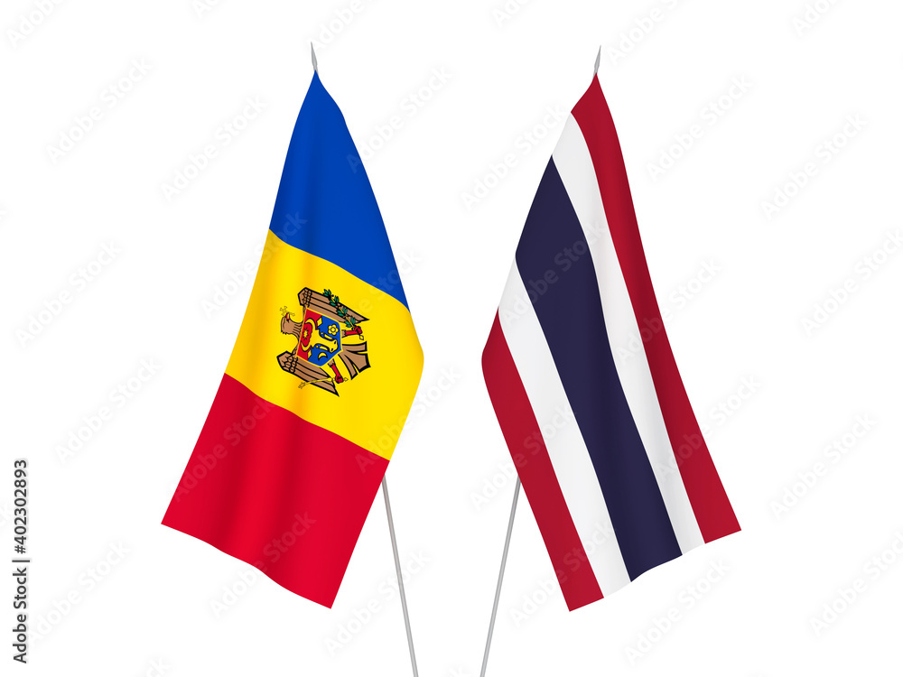 Thailand and Moldova flags