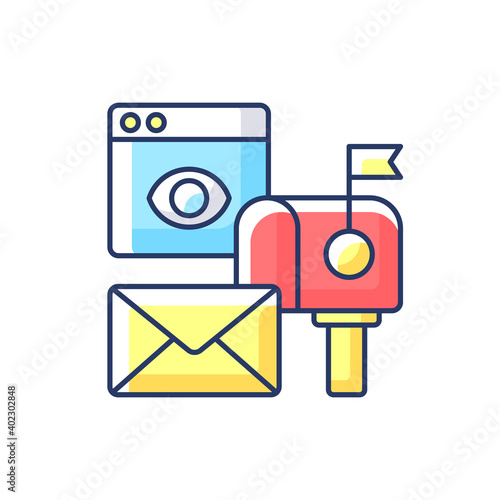Cross media Marketing RGB color icon. Promotional companies commit to surpassing traditional advertisement techniques. Isolated vector illustration