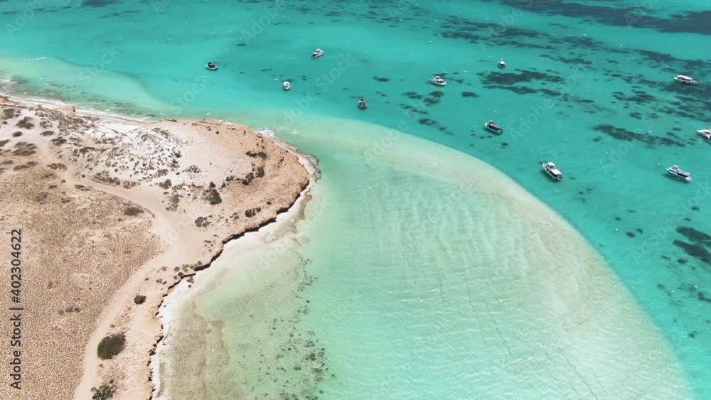 Aerial of Coral Bay boat Ramp where whale shark and manta ray tours ...