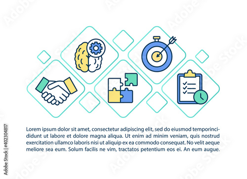 Overcoming procrastination tips concept icon with text. Fill your day with low priority tasks. PPT page vector template. Brochure, magazine, booklet design element with linear illustrations