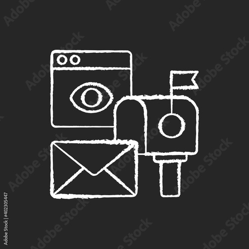 Cross media Marketing chalk white icon on black background. Promotional companies commit to surpassing traditional advertisement techniques. Isolated vector chalkboard illustration