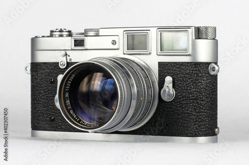 A vintage German Leica M3 rangefinder camera from 1950's.