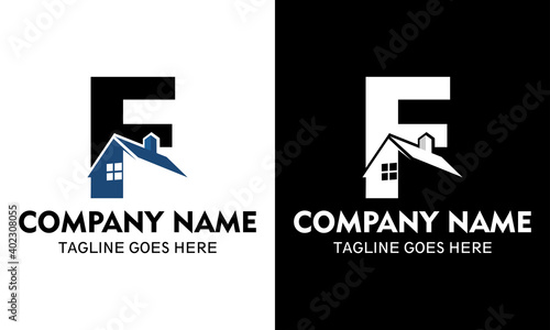 Ilustration vector graphic of F real estate logo